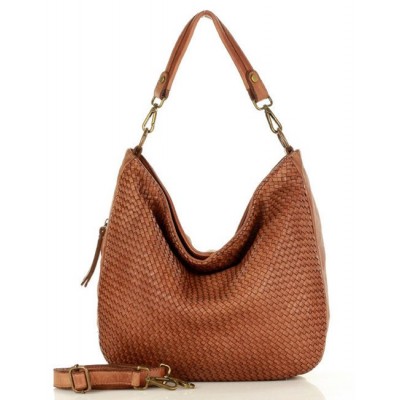 Damen Beuteltasche aus geflochtenen Leder mit Vintage-Effekt | 6 Farben